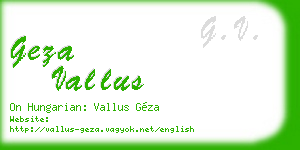 geza vallus business card